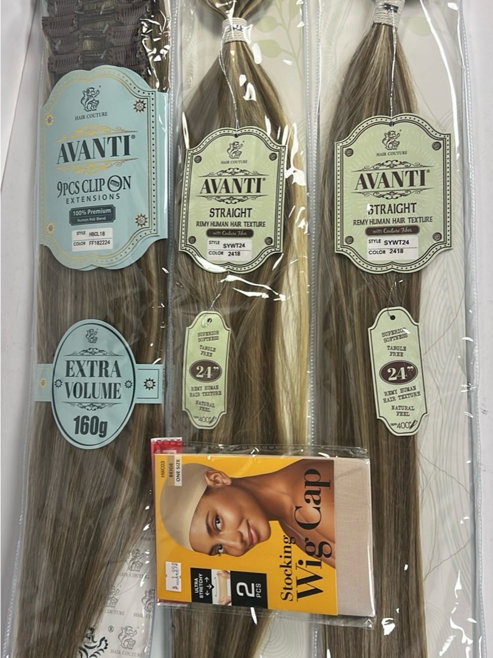 Avanti Remy Human Hair Clip-In Extensions — Blonde & Light Brown Blend